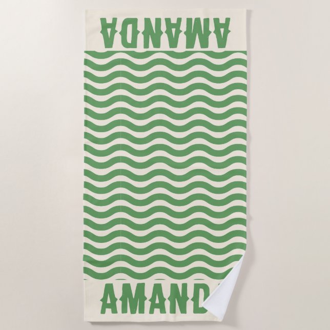 Retro Personalisiert passende Sommerferien Strandtuch (Vorderseite)