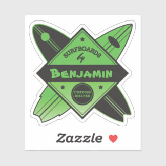 Retro Personalisiert Surfboard Builder Aufkleber