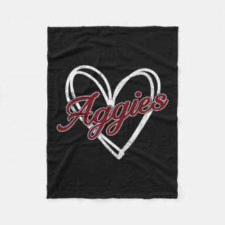 Retro Personalisierte Aggies-Herz Männer Frauen Ki Fleecedecke