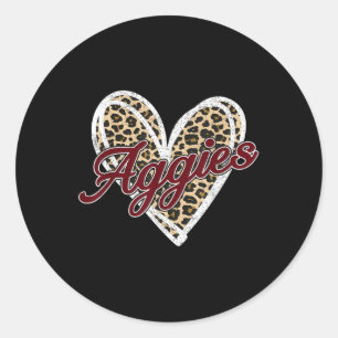 Retro Personalisierte Aggies Herz Männer Frauen Ki Runder Aufkleber