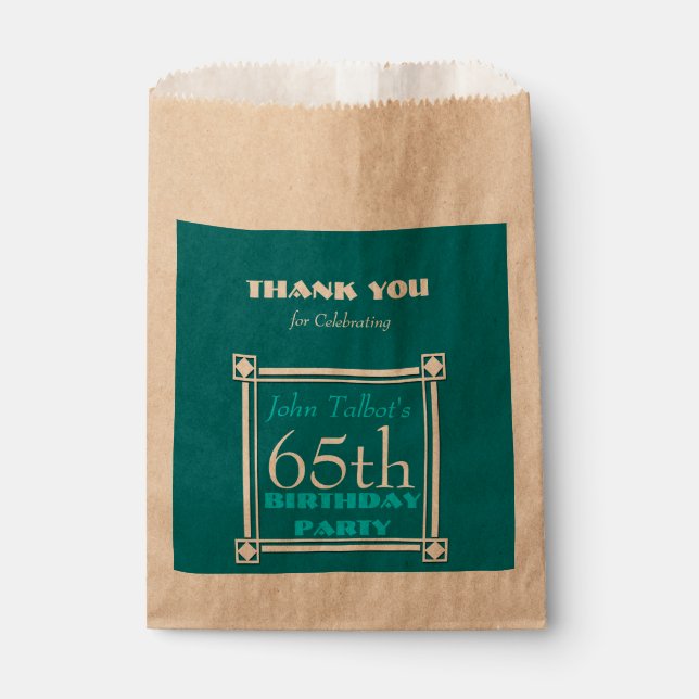 Retro Personalisierten Geburtstag Vielen Dank für  Geschenktütchen (Vorderseite)