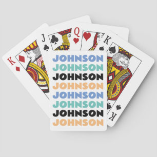 Retro personalisierter Familienname Spielkarten