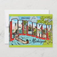 Retro Petosky Michigan Greeting