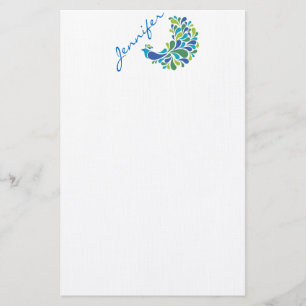 Retro Pfau Briefpapier