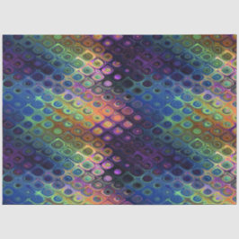 Retro Pfau deckt schillerndes blaues lila Grün mit Seidenpapier