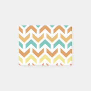 Retro-Pfeile Chevron Orange Türkis Gold Post-it Klebezettel