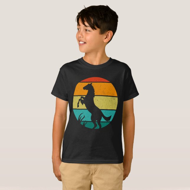 Retro-Pferd T-Shirt (Vorne ganz)