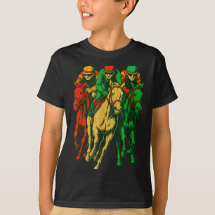 Retro-Pferderenn-Outfit dynamische Rennszene Derby T-Shirt