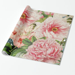 Retro Pfingstrosen-Blumen-Frühlings-Blumenmuster Geschenkpapier