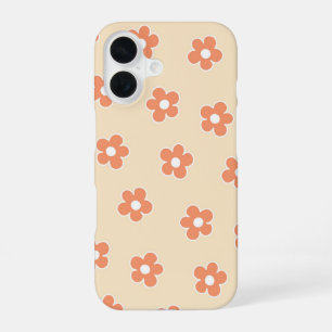 Retro Pfirsich Blumen Exzentrischer Preppy Hippie iPhone 16 Hülle