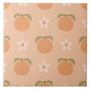 Retro-Pfirsich-Blumenmuster süß southern Fliese