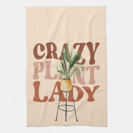 Retro Pflanze Lady Watercolor Pflanze Typografie Geschirrtuch