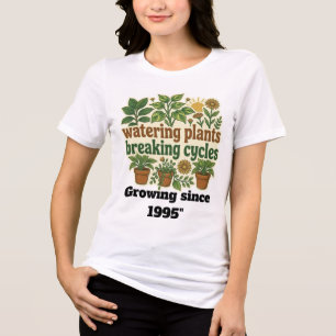 Retro Pflanzen gießen, um Kreisläufe zu durchbrech Tri-Blend Shirt