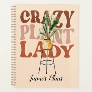 Retro-Pflanzen-Lady-Aquarell-Pflanzen-Typografie Planer