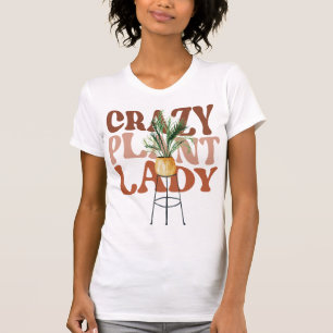 Retro-Pflanzen-Lady-Aquarell-Pflanzen-Typografie T-Shirt