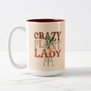 Retro-Pflanzen-Lady-Aquarell-Pflanzen-Typografie Zweifarbige Tasse