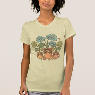 Retro-Pflanzen-Mama Coole Monstera-Pflanzen-Illust T-Shirt