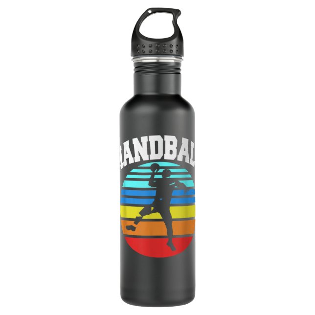 Retro Phantastische HANDBALL-Designs für Handball  Edelstahlflasche (Vorderseite)