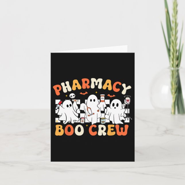 Retro Pharmacy Boo Crew Ghost Pharmaceuticals Tech Karte (Vorderseite)