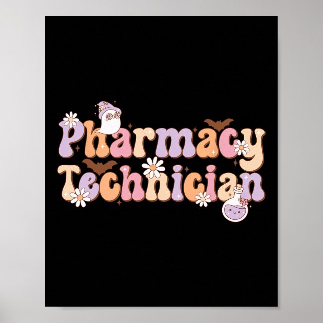 Retro Pharmacy Technician Halloween Spooky Pharma Poster (Vorne)