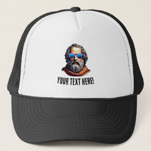 Retro Philosopher Bust - Benutzerdefinierter Text Truckerkappe