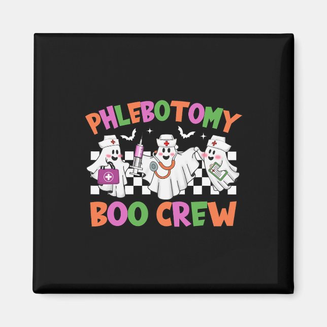Retro Phlebotomy Boo Crew Phlebotomist Halloween C Magnet (Vorne)