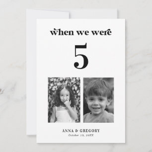 Retro Photos d'Enfance 5x7 Mariage Numéro de table