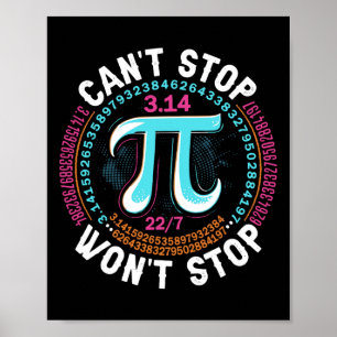 Retro Pi Day Mathematical kann nicht aufhalten Won Poster