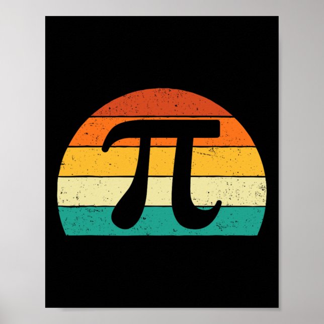Retro Pi Symbol - Math Lover Science Pi Day Poster (Vorne)