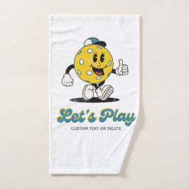 Retro Pickleball Cartoon Mascot Personalisiert Swe Handtuch