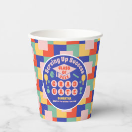 Retro Pickleball Graduation Party Pappbecher