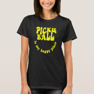Retro Pickleball ist mein glücklicher Platz Pickle T-Shirt