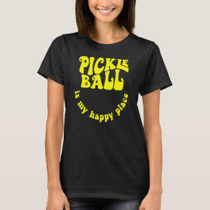 Retro Pickleball ist mein glücklicher Platz Pickle T-Shirt