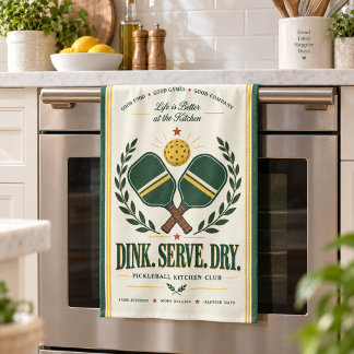 Retro Pickleball Kitchen Towel Geschirrtuch