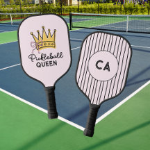 Retro-Pickleball-Königin Rosa Monogramm