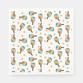 Retro Pickleball Paddle und Ball-Muster Serviette