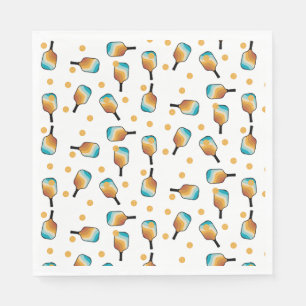 Retro Pickleball Paddle und Ball-Muster Serviette