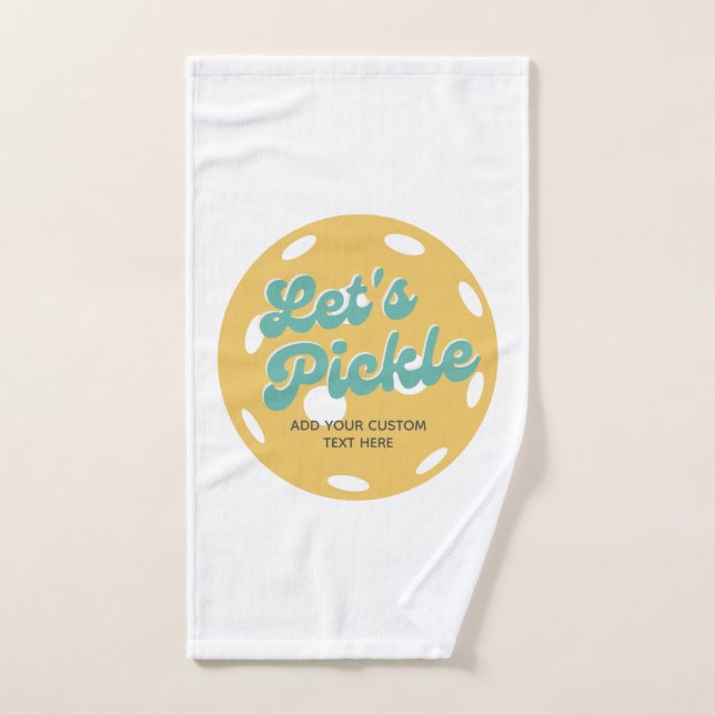 Retro Pickleball Pickle Sueur Personnalisée (Serviette à main)