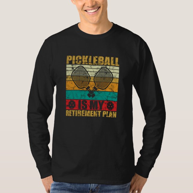 Retro Pickleball Vintage Retirement Paddleball T-Shirt (Vorderseite)