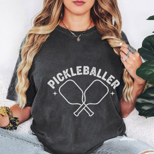 Retro-Pickleballer-Design mit gekreuzten Paddles T-Shirt