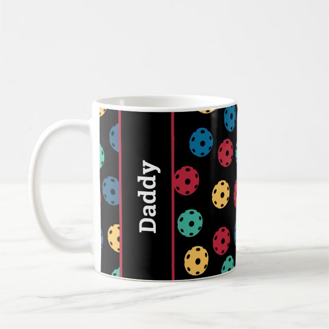 😍 Retro Pickleballs / schwarz Kaffeetasse (Links)