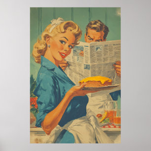 Retro-Pie und Papier-Charm Poster