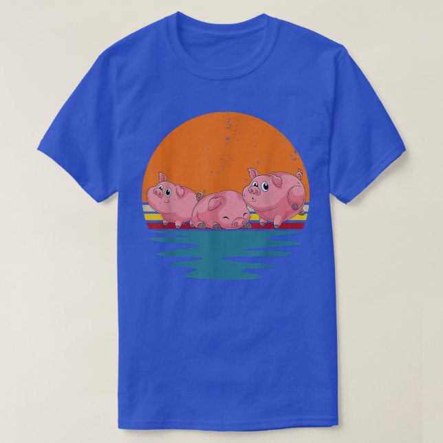 Retro Piglet Bauer Niedlich Farm Animal Lover Pig  T-Shirt (Design vorne)