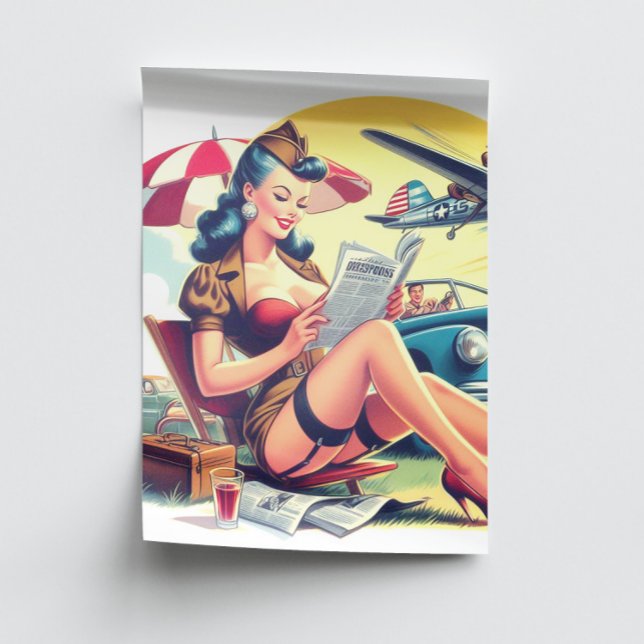 Retro-Pilot Pin-up Seidenpapier (Von Creator hochgeladen)