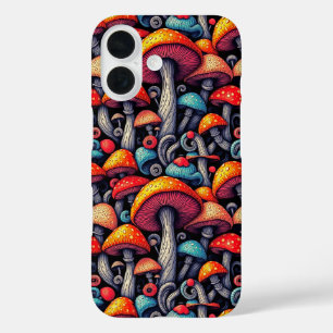 Retro-Pilz-Wunderlichkeit iPhone-Hülle iPhone 16 Hülle