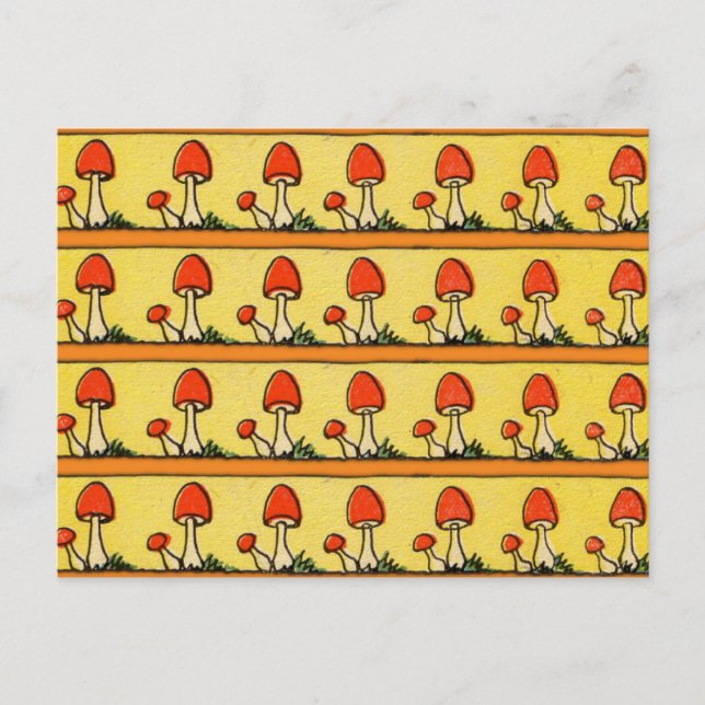 Retro-Pilze Postkarte (Vorderseite)