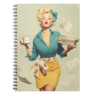 Retro Pin-Up Büro Chic Notizblock