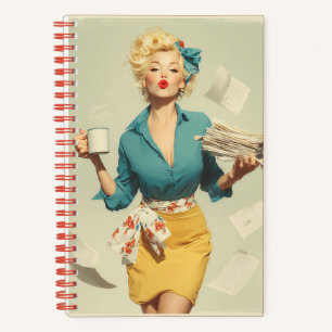 Retro Pin-Up Büro Chic Notizbuch