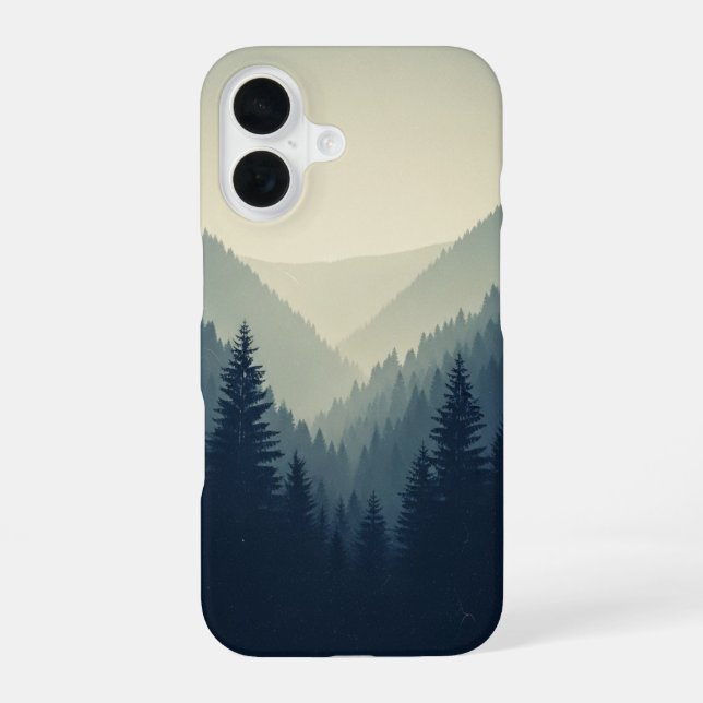 Retro Pine Valley iPhone 16 Hülle (Rückseite)