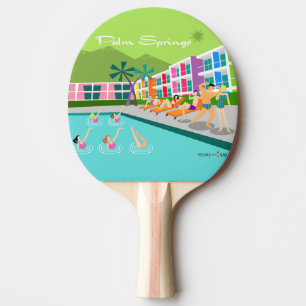 Retro-Ping-Pong-Schläger des Palm Springs Hotels Tischtennis Schläger